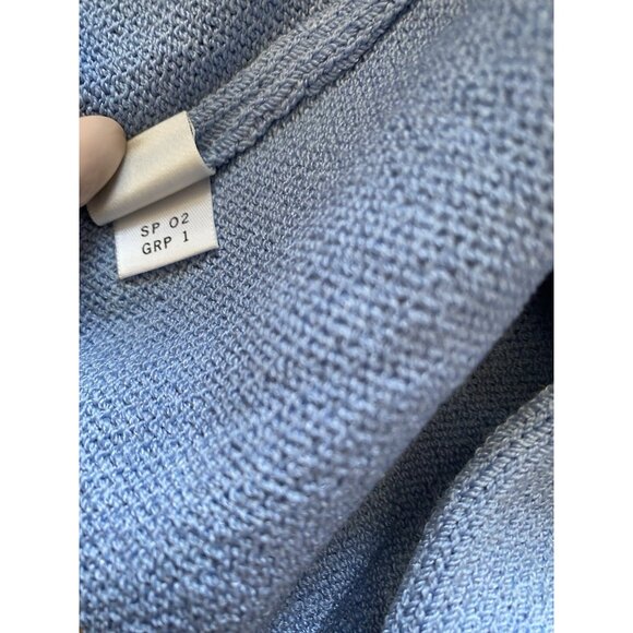 St. John Marie Gray Sweater Santana Knit 14 Blue Layering Wool Blend Duster - Picture 9 of 9